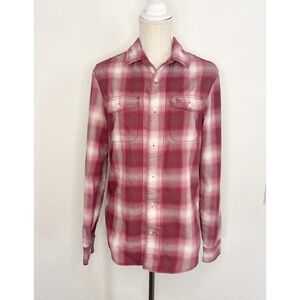 Original Penguin Heritage Slim Fit Red and White Plaid Button Down Shirt